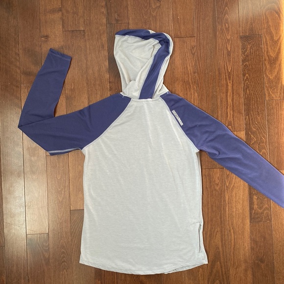 Under Armour Heatgear long sleeve running tee in grey and blue, M - Picture 10 of 10